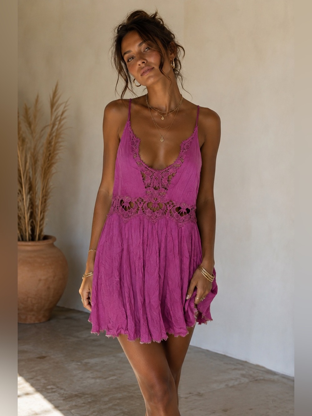 Free People Dress in Magenta